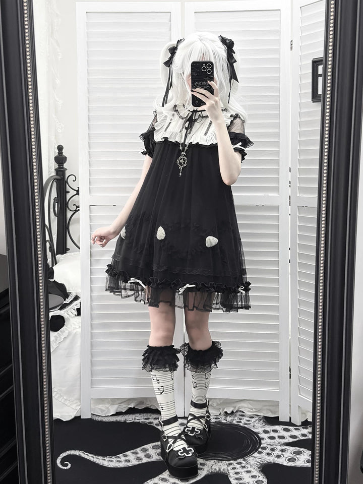 Japanese-style Tulle Dress, Detachable Strawberry Accent 45345:848945