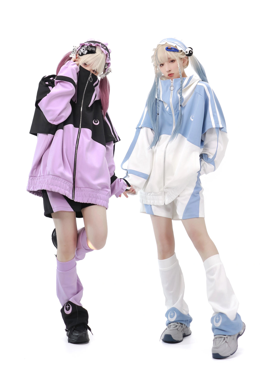 Plus Size Tenshi Kaiwai Coat Loose-fitting Sports Set 29162:548154