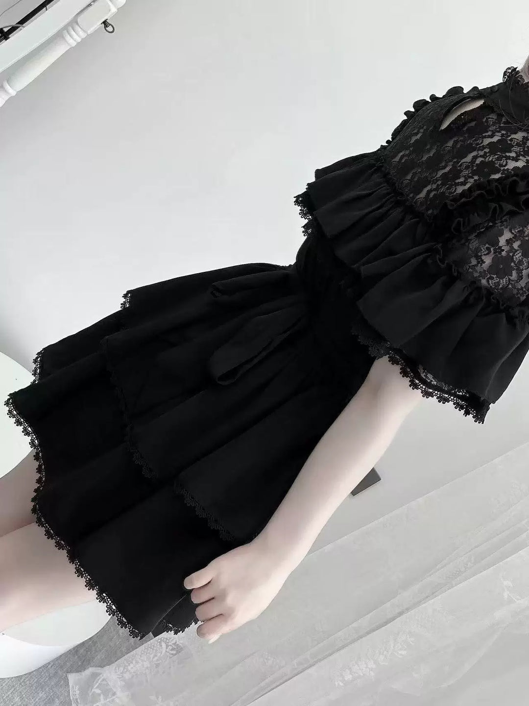 Cape Style Jirai Kei Dress, Cross Pendant 43685:832723