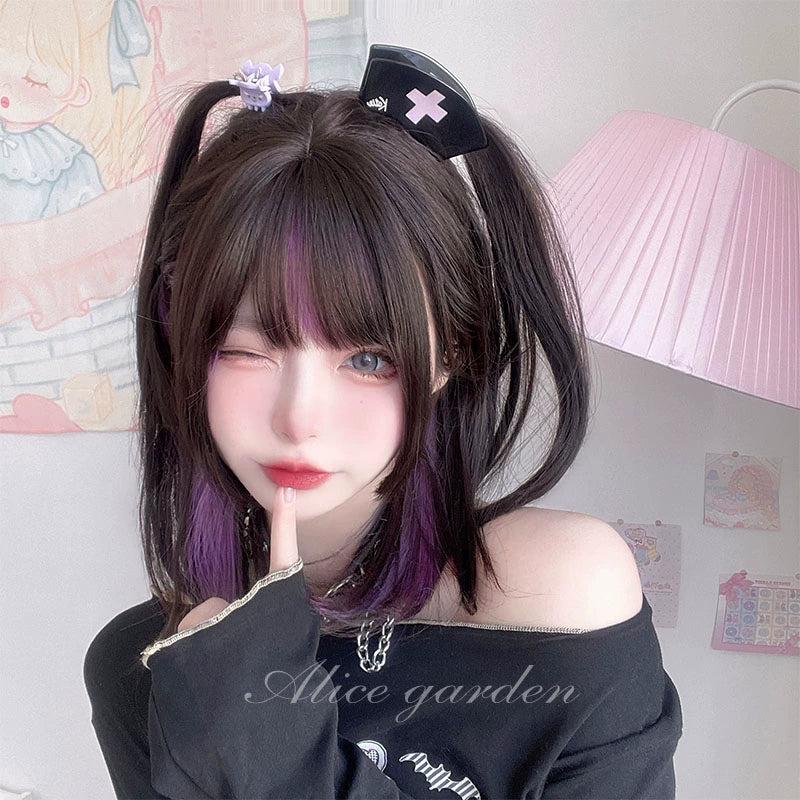 Kawaii Fashion Purple Lolita Wig With Straight Bang 22064:322468 22064:322468