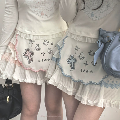 Ryousangata Skirt Lace Cake Skirt And Apron Set 36790:536156