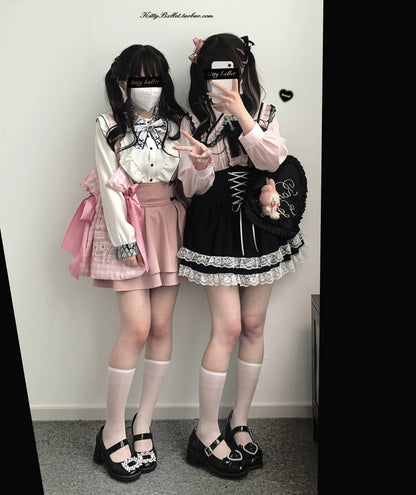 Jirai Kei Skirt Double Layer Puff Skirt with Bow 36770:534622