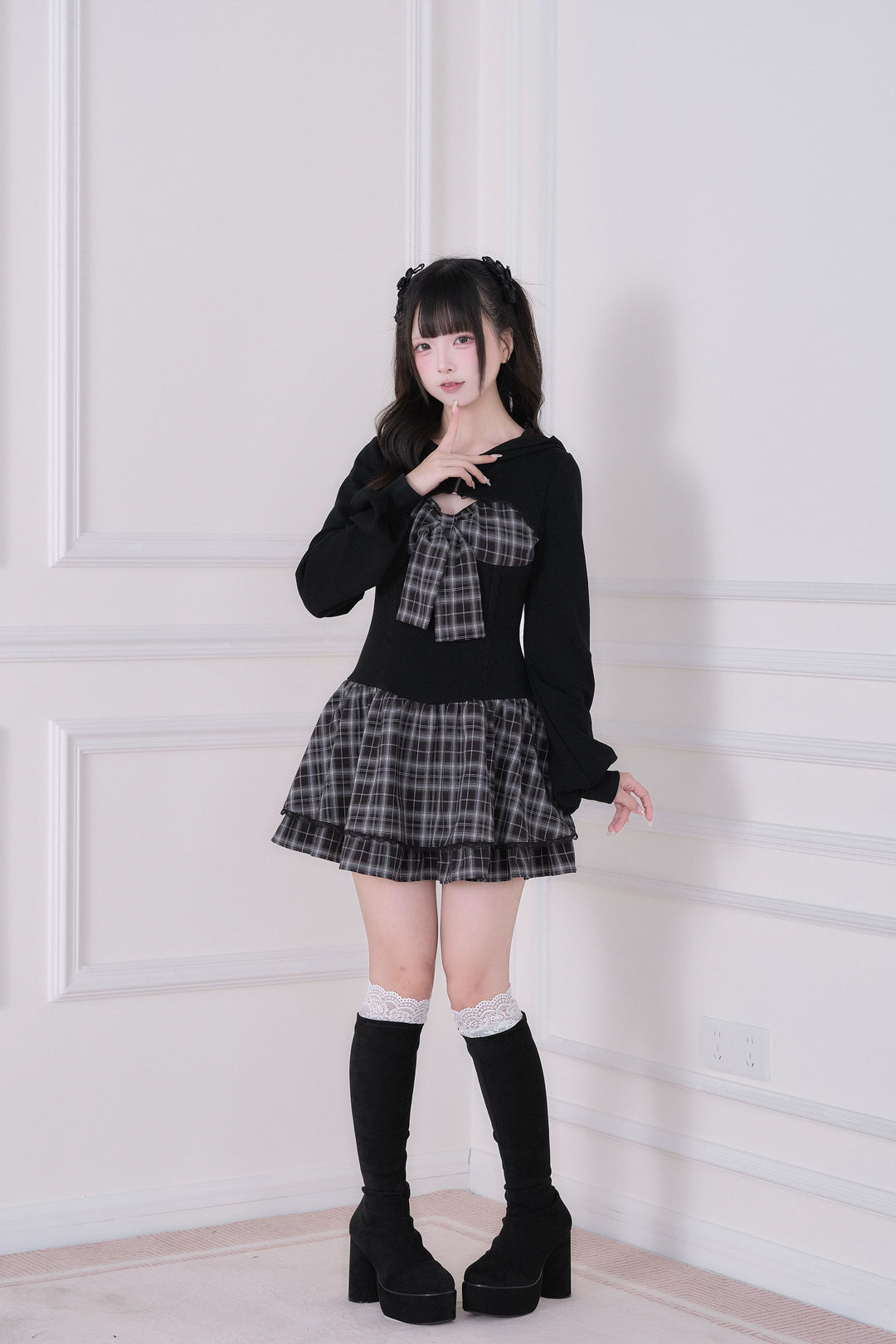 Jirai Kei One-Piece Dress, Hoodie-Inspired 44816:823066