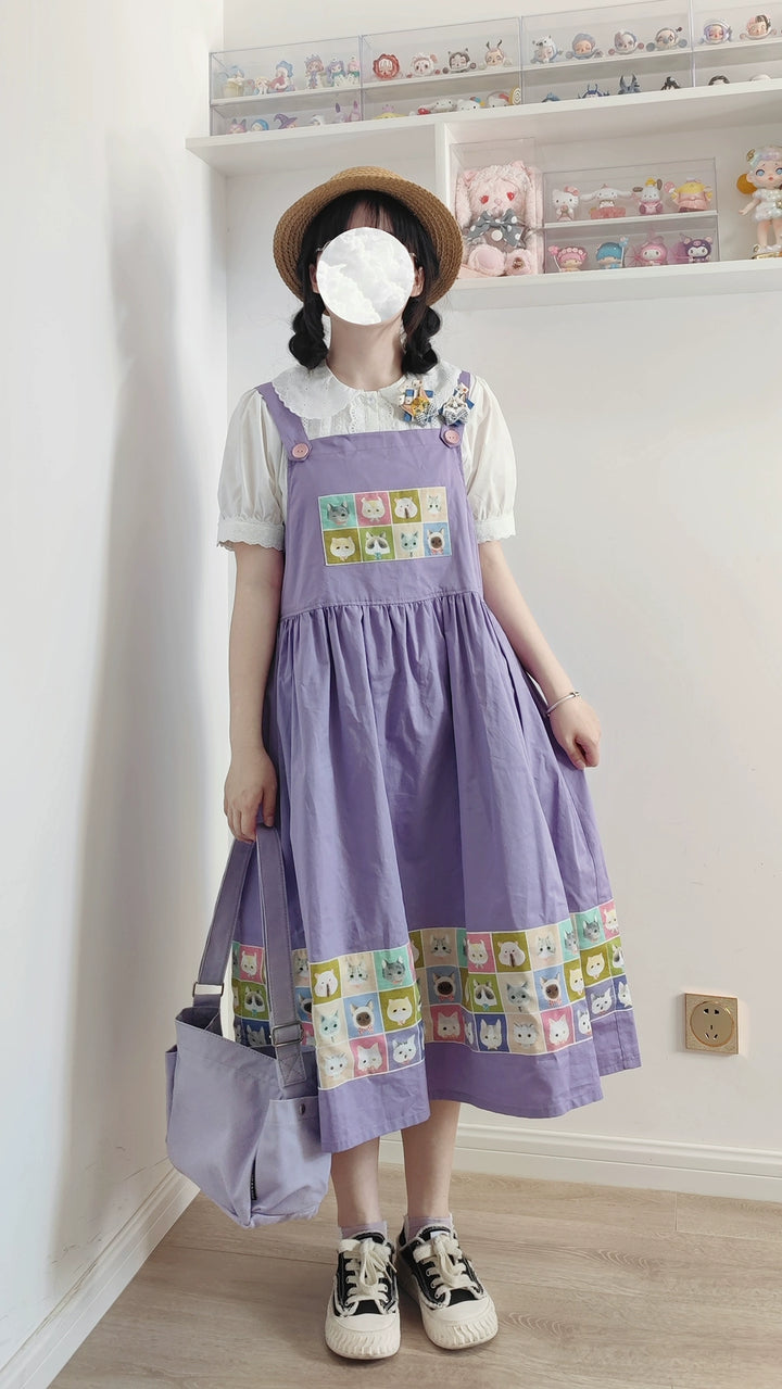 Kawaii Blue Purple Dress Summer Maxi Dress 22666:345078 22666:345078