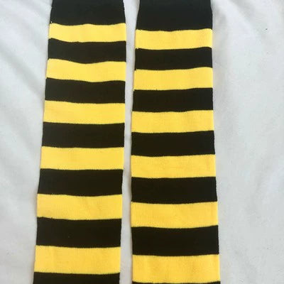 Punk Socks Striped Knee-High Length Socks Multicolor 36518:530342