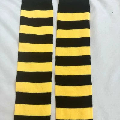 Punk Socks Striped Knee-High Length Socks Multicolor 36518:530342 36518:530342