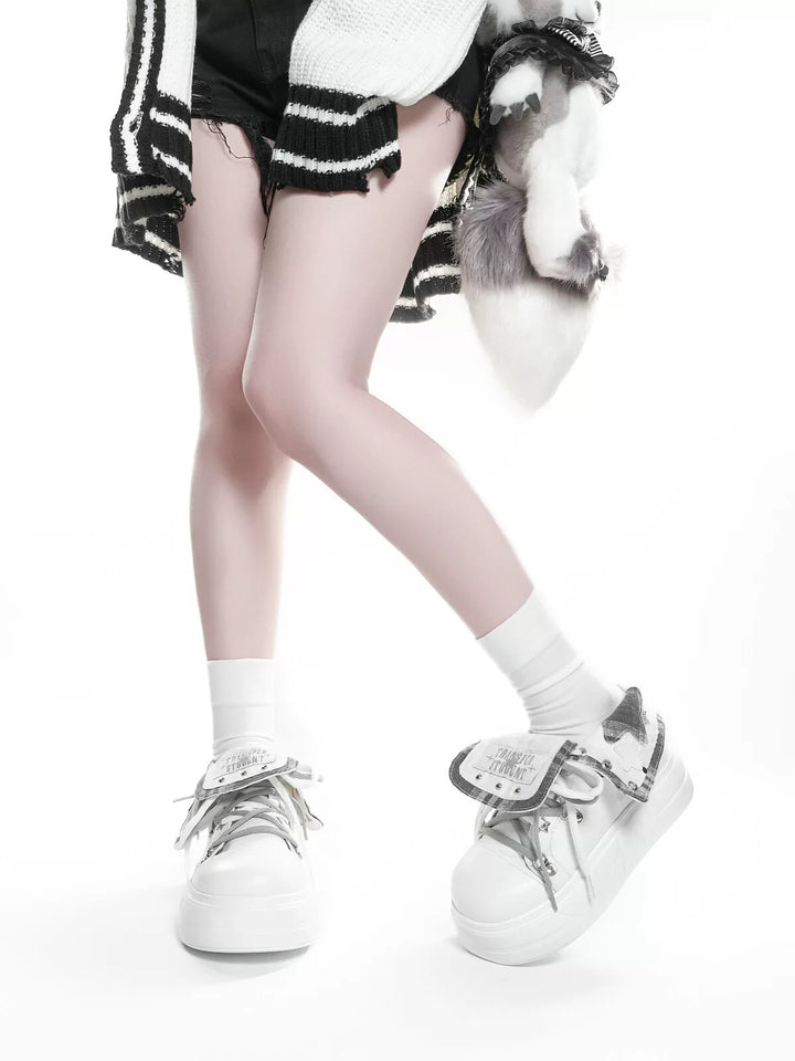 Subculture Platform Canvas Shoes, Foldable Collar 45354:845078