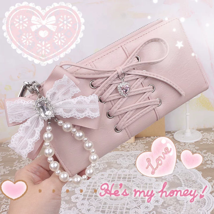 Ryousangata Wallet, Pearl Chain Bow Pendant 45070:839058
