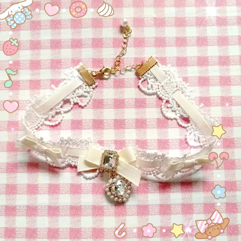 Ryousangata Heart Rhinestones Necklaces and Wrist Pieces 45072:838588