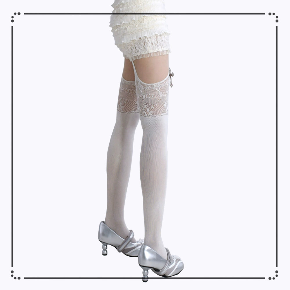 Gothic Garter Stockings, Cross Pendant + Lace Cutout 43654:782629
