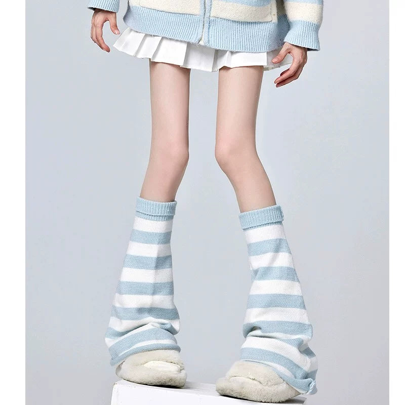 Ryousangata Striped Leg Warmers, Multiple Styles 45464:849368