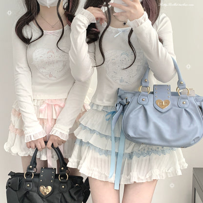 Ryousangata Skirt Lace Cake Skirt And Apron Set 36790:536146