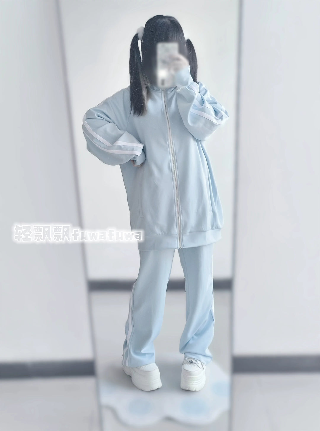 Tenshi Kaiwai Jersey Jacket, Water Blue Pants 44856:825617