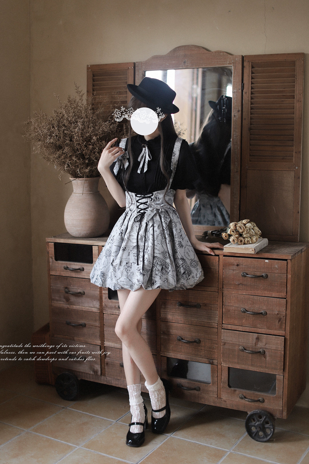 Classic Lolita Bust-supporting Bud Skirt & Solid Shirt & Bow 42921:757822