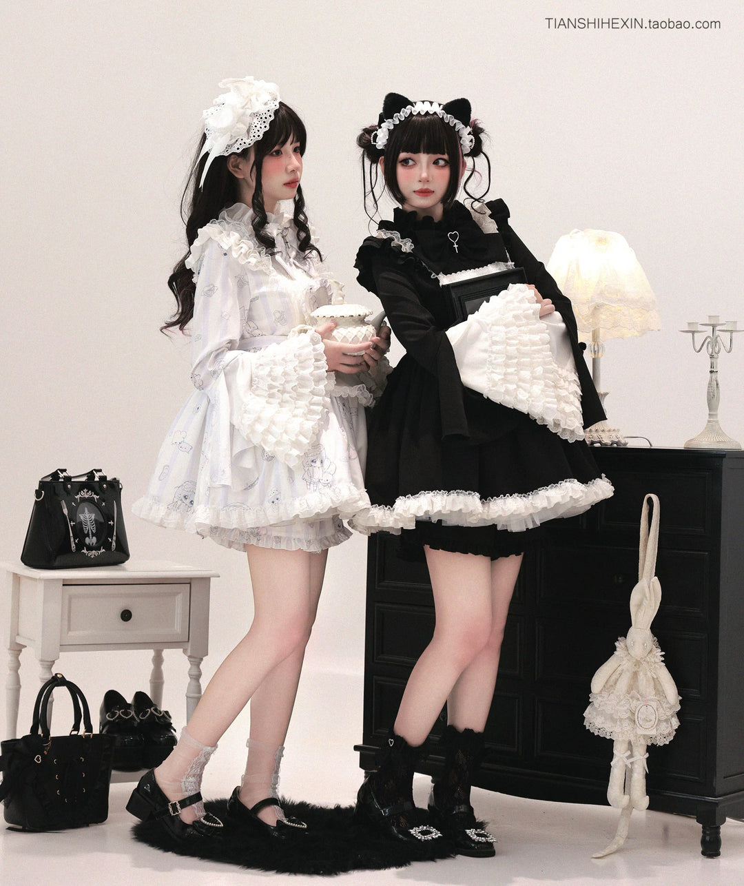 Maid-Inspired Dress Outfit, Detachable Apron 44427:807832