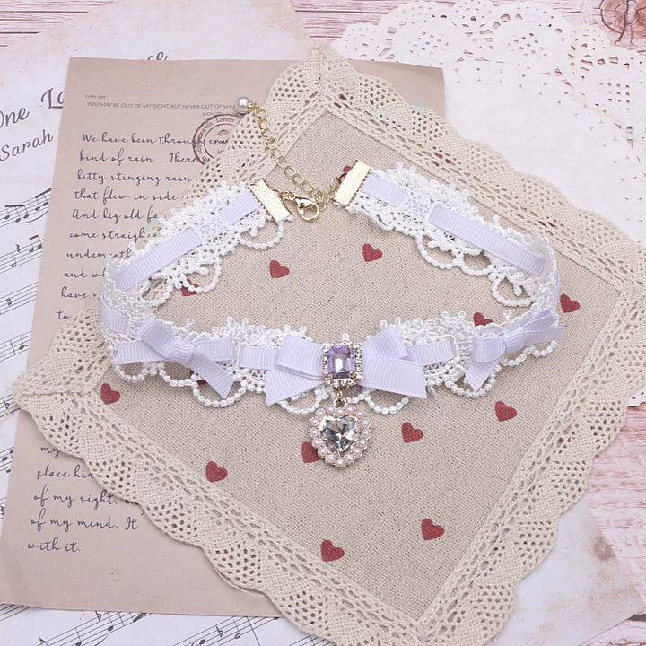 Ryousangata Heart Rhinestones Necklaces and Wrist Pieces 45072:838576