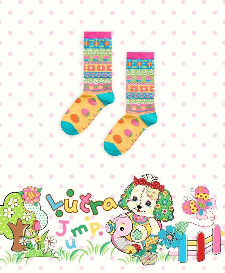 Kawaii Strawberry Cotton Socks Mid-Calf Socks 22744:354500 22744:354500