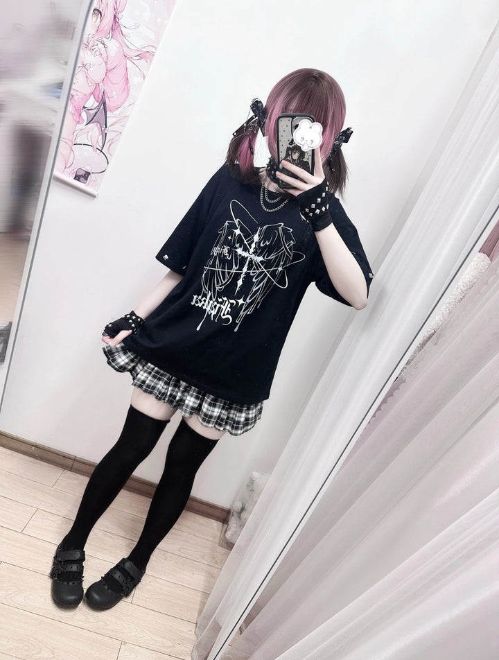 Subculture Cotton T-shirt, Studded Cufss 45291:848197