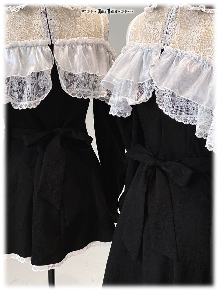 Elegant Long Open-Shoulder Dress, Subtle Floral Pattern 44473:809643