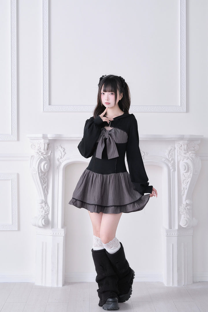 Jirai Kei One-Piece Dress, Hoodie-Inspired 44816:823056