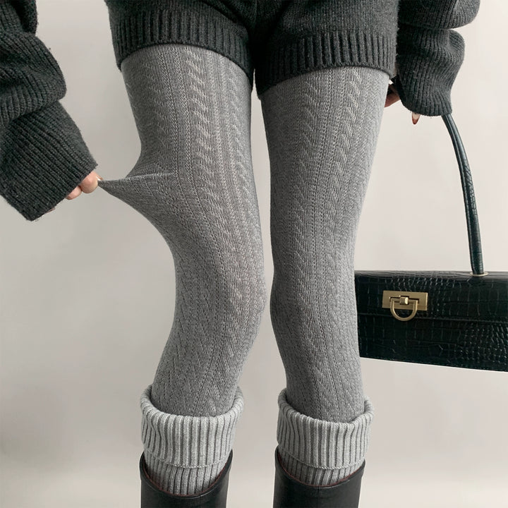 Japanese Style Daily Pantyhose, Hollowed Vertical Stripes (Gray) 44075:795655