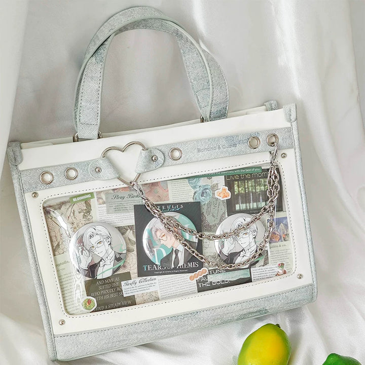 Japanese-Style Boxy Shape Ita Bag, Detachable Chain 45417:847848