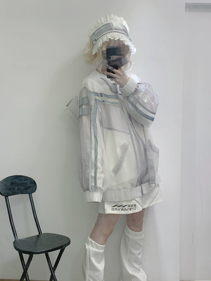 Subculture Organza Coat with Leg Warmers, Reflective Trim 45559:854215