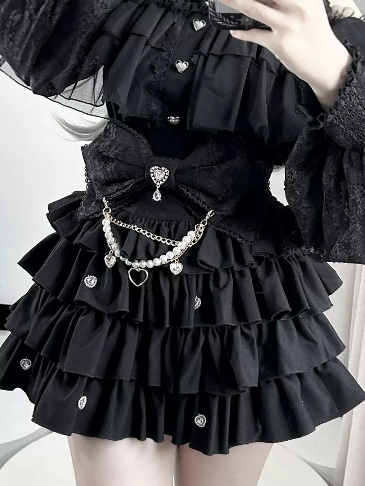 Jirai Kei Skirt With Removable Accessories in Two Styles 43240:772212