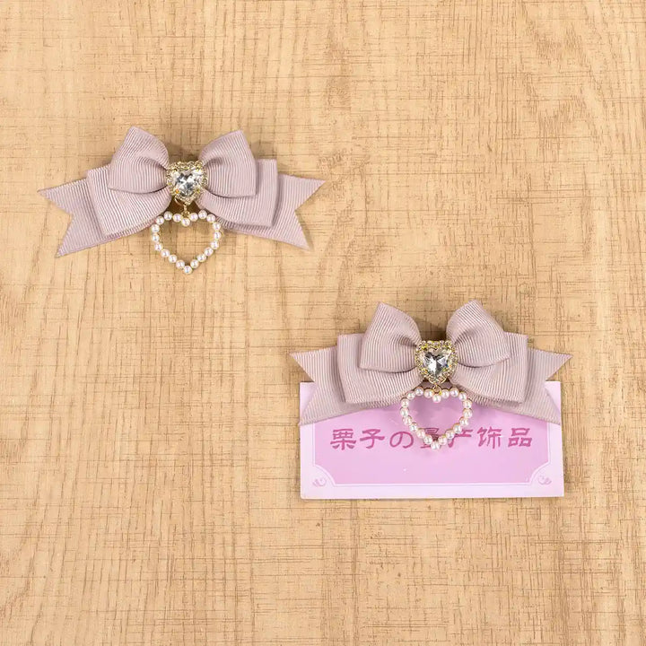 Jirai Kei Lolita Strawberry Princess Bow Hair Clips 21592:616614