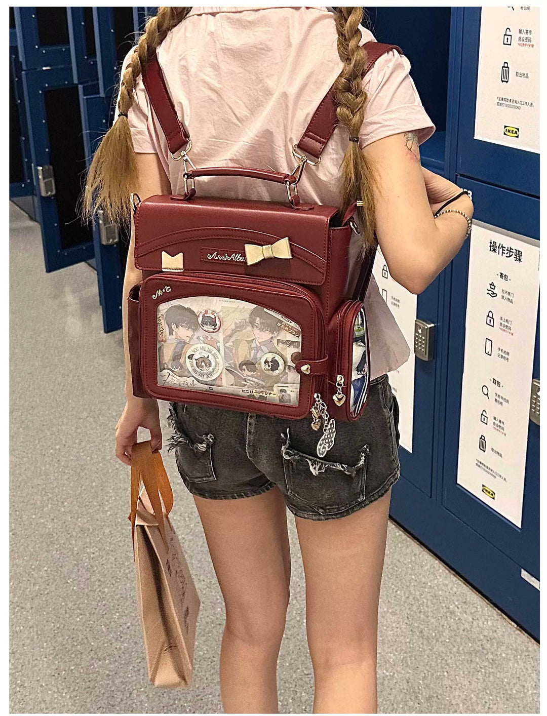 Kawaii Ita Bag with Crossbody Strap, Clear Window 45414:846786