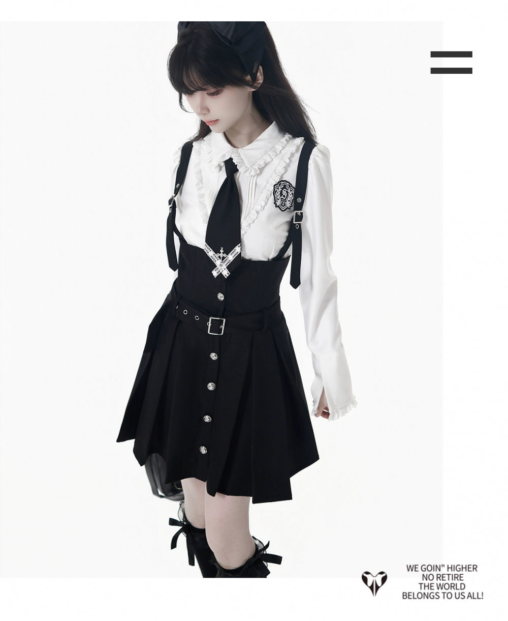 JK Uniform Striped Blazer, Blouse and Pleated Skirt 44171:800185