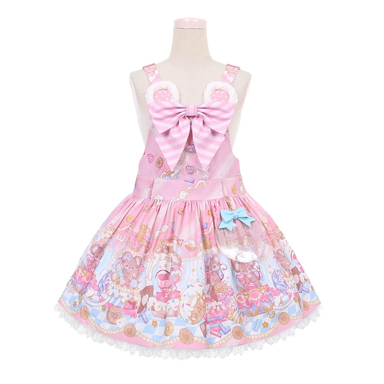 Fairy Kei Pink/ Blue Purple Yellow Coffee Lolita Dress (M S) 31732:365856 (M S) 31732:365856