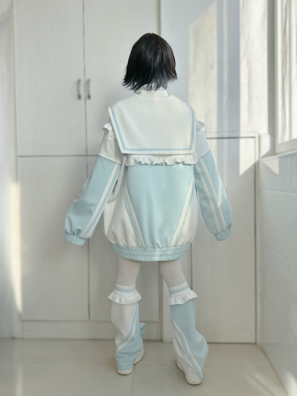 Tenshi Kaiwai Set Sailor Collar Jacket With Ruffle And Heart