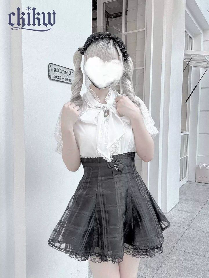 Seiso Kei Organza Skirt, Adjustable Back (Black / L M S) 43724:783746