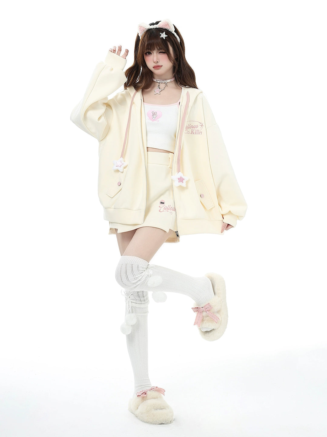 Jirai Kei Coat Zipper Jacket Hoodie Skirt Set Multicolor – Honey Jirai Kei Coat Zipper Jacket Hoodie Skirt Set Multicolor – Honey