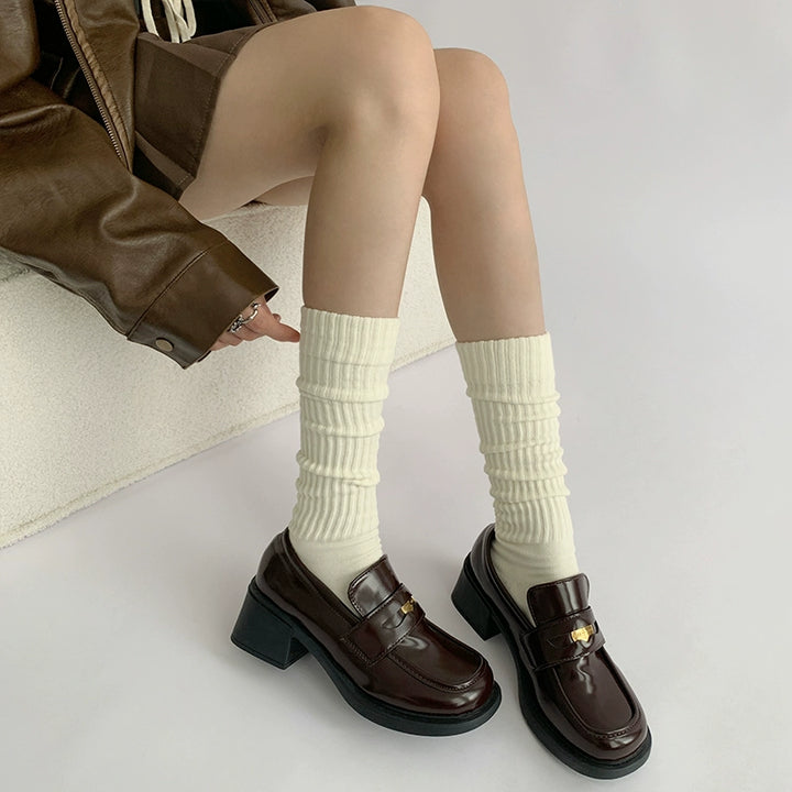 JK Knitted Mid-Calf Cotton Socks, Multiple Color 42336:736615