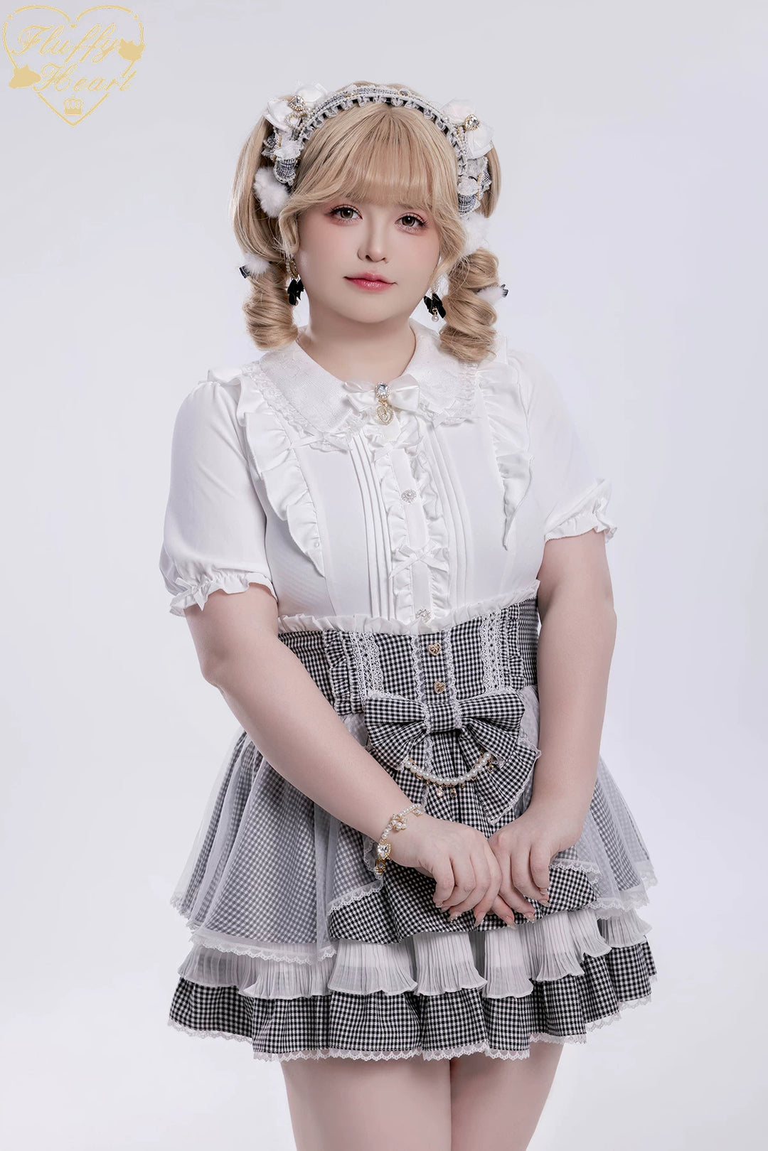 Jirai Kei Lace Collar Blouse, Detachable Sleeves 45226:842193