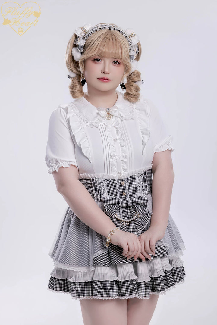 Jirai Kei Lace Collar Blouse, Detachable Sleeves 45226:842193