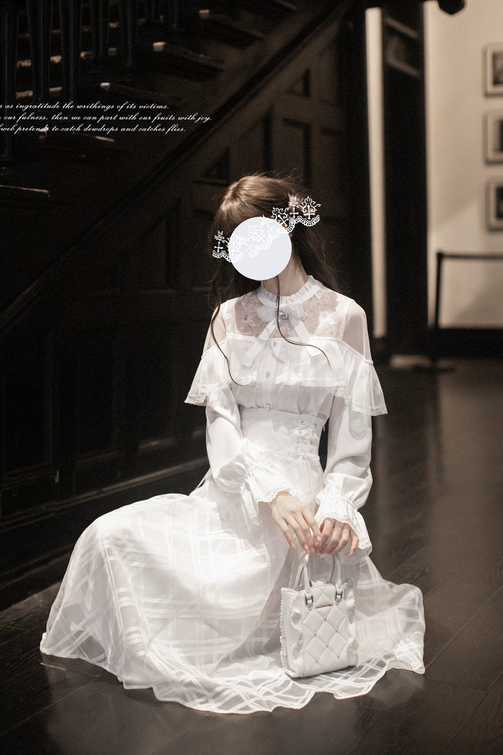 Seiso Kei White Blouse, High-Waist Skirt 43758:784923