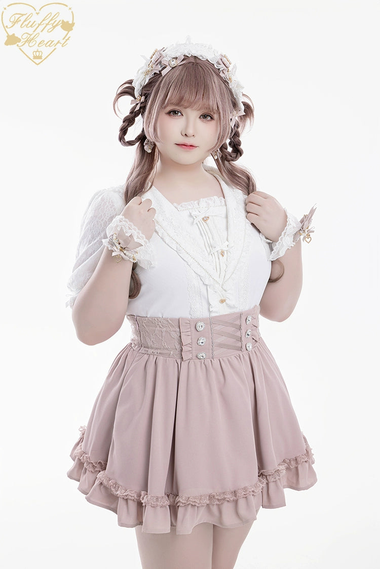 Lace Sailor Collar Jirai Kei Blouse, Heart Buttons 43586:780426