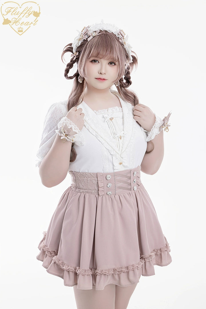 Lace Sailor Collar Jirai Kei Blouse, Heart Buttons 43586:780426