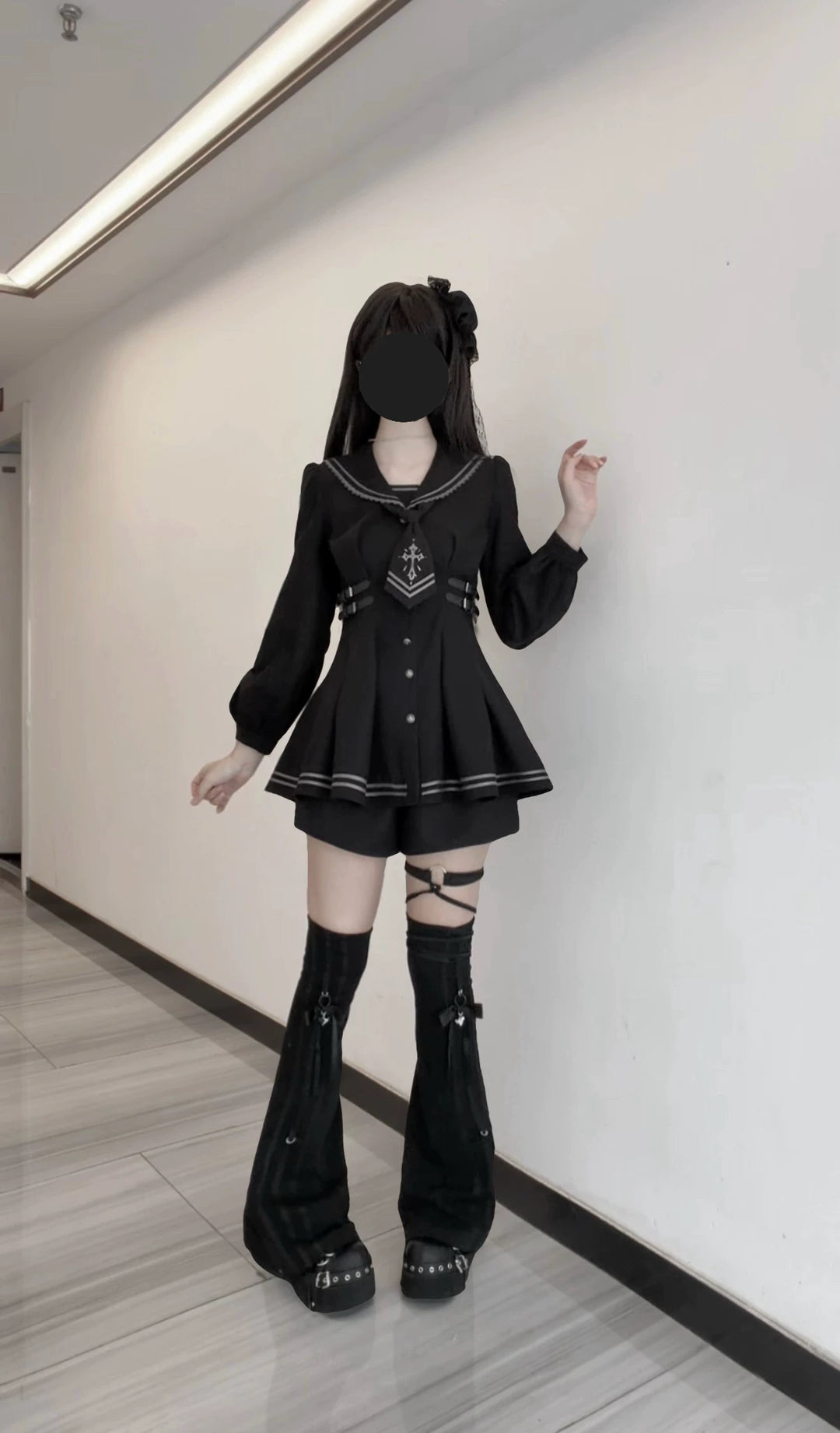 Black Sailor Collar JK Uniform, Detachable Necktie 45624:859778