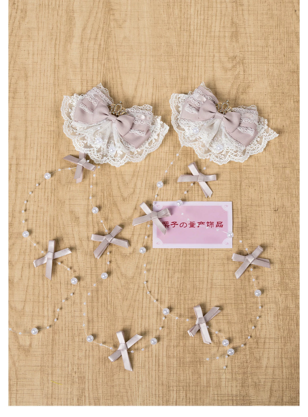 Jirai Kei Artificial Pearl Hair Clip, Rhinestone Crown 45108:837311