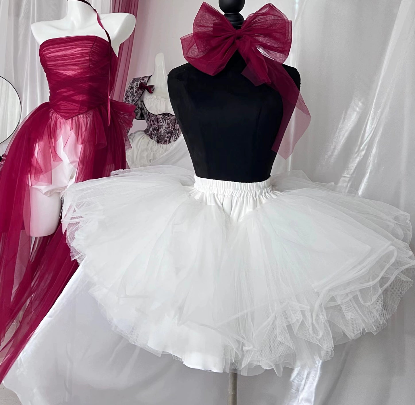 Lolita Dress Petticoat Puffy Black And White Pettipants 36386:542484