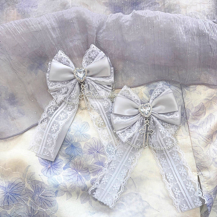 Ryousangata Lace Bow Hair Clip, Cross Pendant 45526:852303