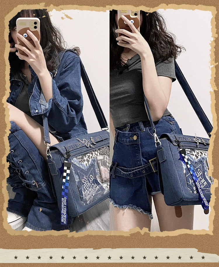 Kawaii Itabag Denim Crossbody Bag Large Capacity Handbag 37050:551656 37050:551656