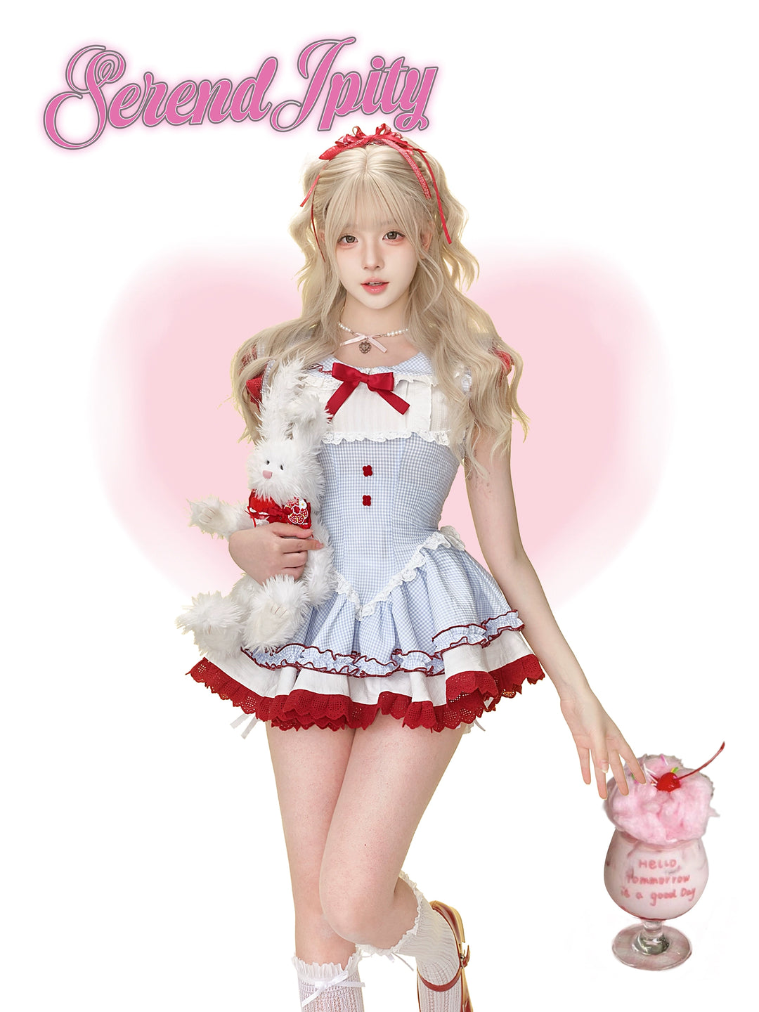 Blue Plaid Sweet Gyaru Dress, Puffy Safety Shorts 43425:779789