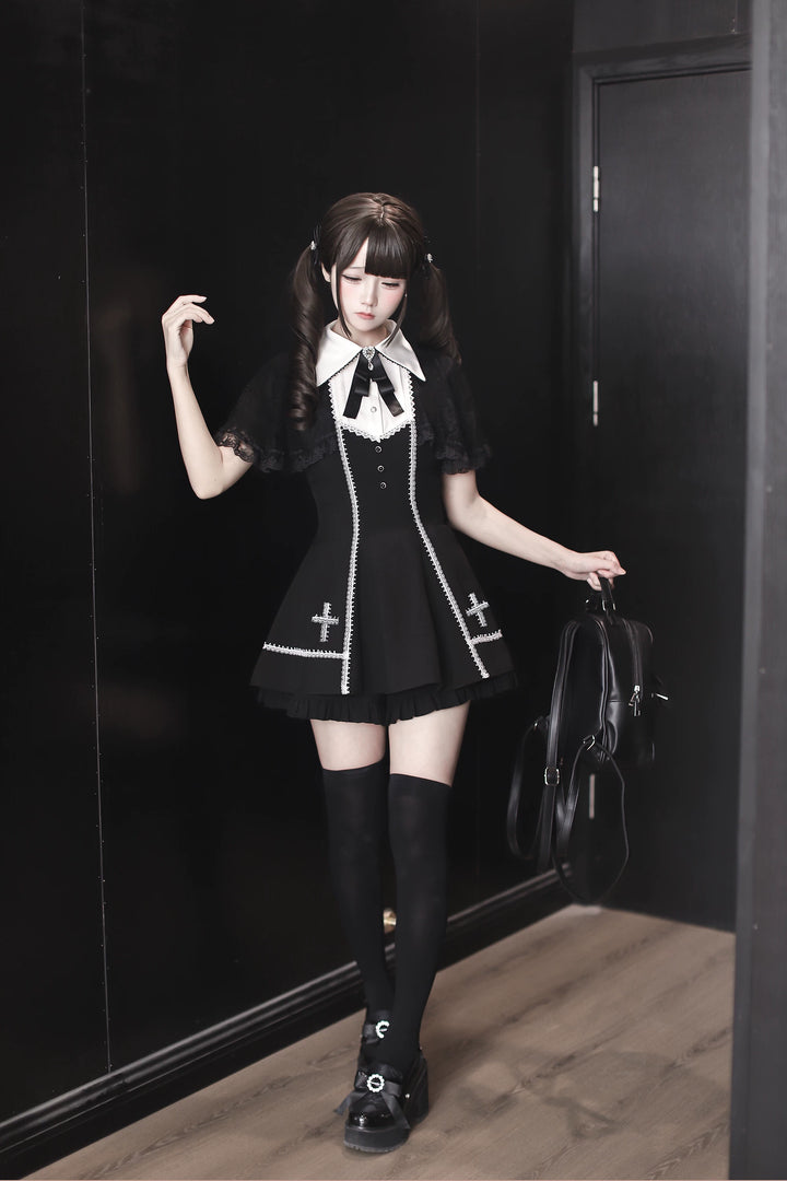 Jirai Kei Dress Set, Built-In Shawl 45104:834987