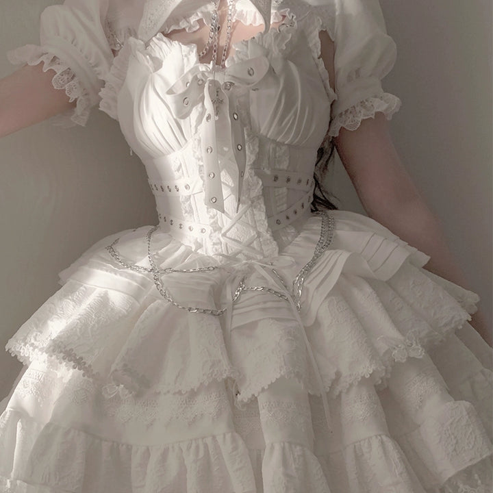 Gothic Lolita Dress Sweet Short Jumper Dress 38332:610820