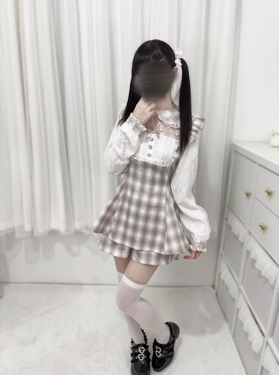 Jirai Kei Dress Set Peter Pan Collar Long Sleeve Dress 39876:638314